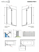 Radaway Essenza New Black PND II parawan nawannowy 100 cm prawy czarny mat/szkło przezroczyste 110002100-54-01R
