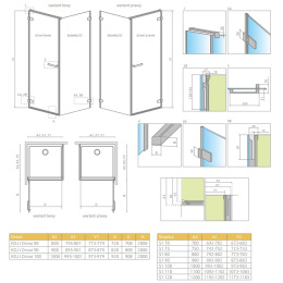 Radaway Essenza New PND II parawan nawannowy 100 cm lewy chrom/szkło przezroczyste 110002100-01-01L