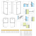 Radaway Essenza New PND II parawan nawannowy 100 cm prawy chrom/szkło przezroczyste 110002100-01-01R