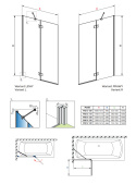 Radaway Essenza New PND II parawan nawannowy 120 cm lewy chrom/szkło przezroczyste 110002120-01-01L