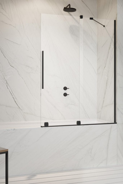 Radaway Furo Black PND II drzwi parawanu 53,8 cm lewe czarny mat/szkło przezroczyste 10109538-54-01L