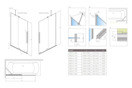 Radaway Furo PND II Black drzwi parawanu 58,8 cm lewe czarny mat/szkło przezroczyste 10109588-54-01L