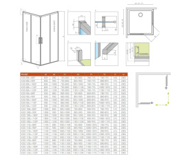 Radaway Idea Black KDD drzwi prysznicowe 100 cm lewe czarny mat/szkło przezroczyste 387062-54-01L
