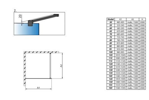 Radaway Idea KDD drzwi prysznicowe 110 cm lewe chrom/szkło przezroczyste 387063-01-01L