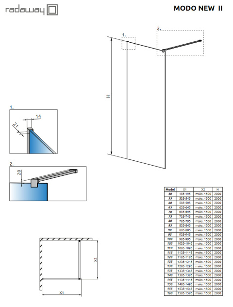 Radaway Idea KDD drzwi prysznicowe 110 cm prawe chrom/szkło przezroczyste 387063-01-01R