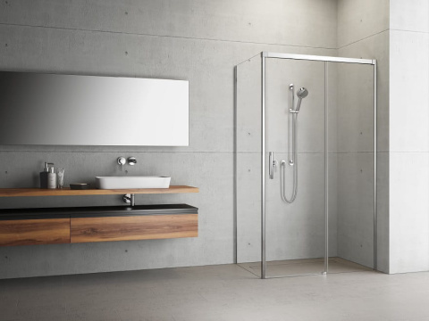 Radaway Idea KDJ drzwi prysznicowe 110 cm do ścianki lewe chrom/szkło przezroczyste 387041-01-01L