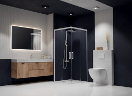 Radaway Idea White KDD drzwi prysznicowe 80 cm lewe biały mat/szkło przezroczyste 387061-04-01L