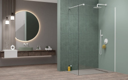 Radaway Modo New White II Walk-In ścianka prysznicowa 100 cm wolnostojąca biały mat/szkło przezroczyste 389104-04-01