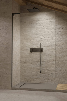Radaway Modo SL Black II ścianka prysznicowa walk-in 100 cm czarny mat/szkło przezroczyste 10319104-54-01L