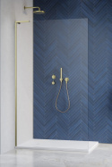 Radaway Modo SL Brushed Gold II Walk-In ścianka prysznicowa 80 cm lewa złoty szczotkowany/szkło przezroczyste 10319084-99-01L