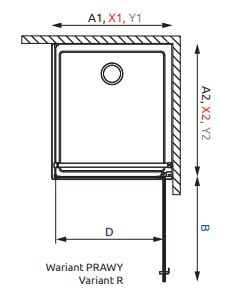 Radaway Nes Black KDJ I drzwi prysznicowe 80 cm prawe czarny mat/szkło przezroczyste 10022080-54-01R