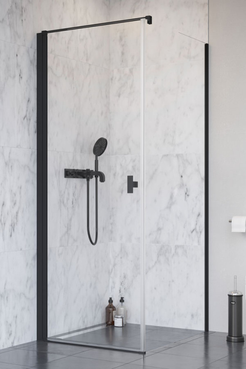 Radaway Nes Black KDJ I drzwi prysznicowe 90 cm prawe czarny mat/szkło przezroczyste 10022090-54-01R