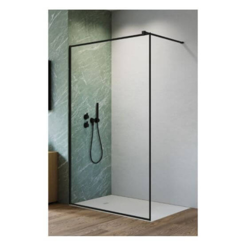 Radaway Nes Black Walk-In II Frame ścianka prysznicowa 70 cm wolnostojąca czarny mat/szkło przezroczyste 10013070-54-56