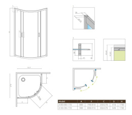 Radaway Premium Plus A 1700 kabina prysznicowa 80x80 cm półokrągła chrom/szkło brązowe 30411-01-08N