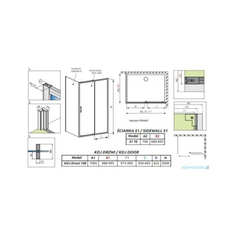 Radaway Premium Pro KDJ drzwi prysznicowe 120 cm rozsuwane chrom połysk/szkło przezroczyste 1015120-01-01R Radaway Premium Pro KDJ drzwi prysznicowe 120 cm rozsuwane chrom połysk/szkło przezroczyste 1015120-01-01R