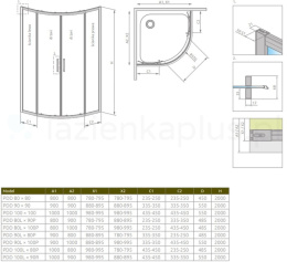 Radaway Premium Pro PDD komplet 2 ścianek prysznicowych do kabiny 90x90 cm chrom połysk/szkło przezroczyste 1013200-01-01