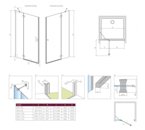 Radaway Torrenta DWJ drzwi prysznicowe 100 cm wnękowe lewe chrom/szkło przezroczyste 131920-01-01 Radaway Torrenta DWJ drzwi prysznicowe 100 cm wnękowe lewe chrom/szkło przezroczyste 131920-01-01