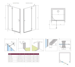Radaway Torrenta DWJ drzwi prysznicowe 110 cm wnękowe prawe chrom/szkło przezroczyste 132040-01-01