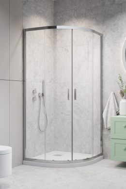 Z kodem PROMO 5% taniej! Radaway Alienta A kabina prysznicowa 90x90 cm półokrągła chrom/szkło przezroczyste 10229090-01-01
