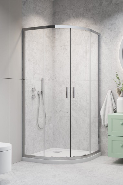 Radaway Alienta A kabina prysznicowa 90x90 cm półokrągła chrom/szkło przezroczyste 10229090-01-01 Radaway Alienta A kabina prysznicowa 90x90 cm półokrągła chrom/szkło przezroczyste 10229090-01-01