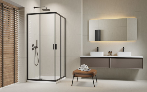 Radaway Alienta Black D kabina prysznicowa 90x80 cm prostokątna czarny mat/szkło przezroczyste 10258090-54-01 Radaway Alienta Black D kabina prysznicowa 90x80 cm prostokątna czarny mat/szkło przezroczyste 10258090-54-01