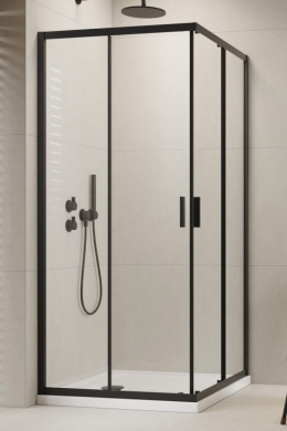 Z kodem PROMO 5% taniej! Radaway Alienta C kabina prysznicowa 80x80 cm kwadratowa czarny mat/szkło przezroczyste 10238080-54-01