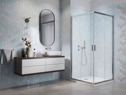 Z kodem PROMO 5% taniej! Radaway Alienta C kabina prysznicowa 90x90 cm kwadratowa chrom połysk/szkło przezroczyste 10239090-01-01