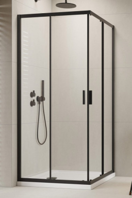Z kodem PROMO 5% taniej! Radaway Alienta D kabina prysznicowa 100x80 cm prostokątna czarny mat/szkło przezroczyste 10258010-54-01