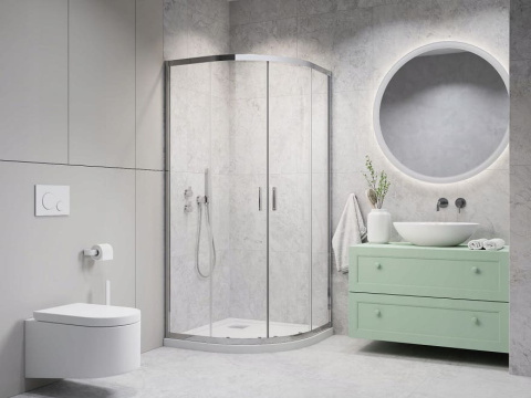 Radaway Alienta E kabina prysznicowa 80x90 cm półokrągła chrom/szkło przezroczyste 10248090-01-01 Radaway Alienta E kabina prysznicowa 80x90 cm półokrągła chrom/szkło przezroczyste 10248090-01-01