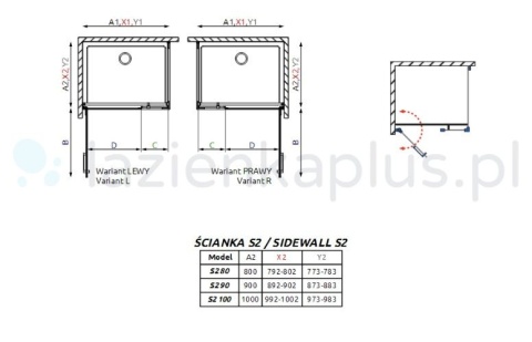 Radaway Arta KDS I ścianka prysznicowa 80 cm boczna S2 chrom/szkło przezroczyste 386110-03-01
