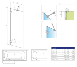 Radaway Essenza Pro Black PNJ II parawan nawannowy 60 cm czarny mat/szkło przezroczyste 10101060-54-01