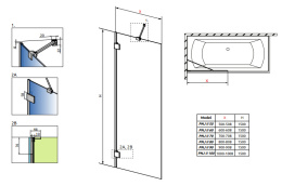 Radaway Essenza Pro Brushed Gunmetal PNJ II parawan nawannowy 60 cm gunmetal szczotkowany/szkło przezroczyste 10101060-92-01