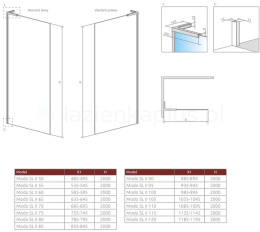 Radaway Essenza Pro Gold PNJ II parawan nawannowy 80 cm złoty połysk/szkło przezroczyste 10101080-09-01