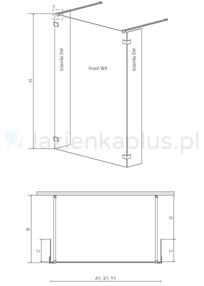 Radaway Euphoria Walk-In ścianka prysznicowa 140 cm frontowa W4 chrom/szkło przezroczyste 383146-01-01