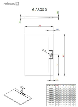 Radaway Giaros brodzik prostokątny 110x80 cm biały M3GRD1180