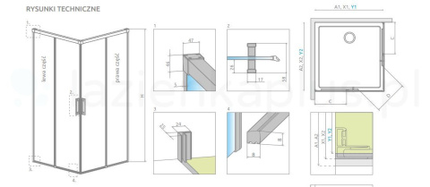 Radaway Idea Black KDD drzwi prysznicowe 75 cm rozsuwane czarny mat/szkło przezroczyste 387066-54-01L