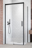Radaway Idea Black KDJ ścianka prysznicowa 110 cm boczna S1 do drzwi lewa czarny mat/szkło przezroczyste 387053-54-01L