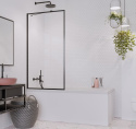 Wpisz KOD: PROMO - 10% Radaway Idea Black PNJ Frame parawan nawannowy 80 cm czarny mat/szkło przezroczyste 10001080-54-56