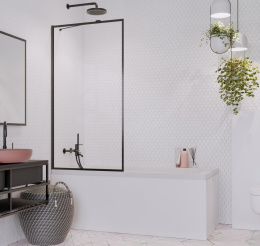 Wpisz KOD: PROMO - 10% Radaway Idea Black PNJ Frame parawan nawannowy 90 cm czarny mat/szkło przezroczyste 10001090-54-56