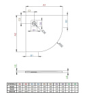 Radaway Kyntos A brodzik 80x80 cm półokrągły antracyt HKA8080-64