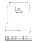 Radaway Kyntos A brodzik 80x80 cm półokrągły biały HKA8080-04