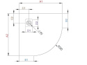 Radaway Kyntos A brodzik 80x80 cm półokrągły cemento HKA8080-74