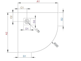 Radaway Kyntos A brodzik 90x90 cm półokrągły biały HKA9090-04