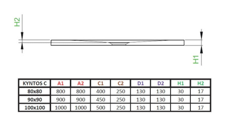 Radaway Kyntos PT brodzik pięciokątny 90x90 cm czarny HKPT9090-54