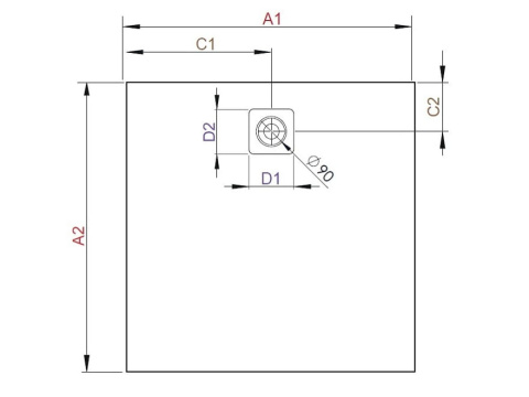 Radaway Kyntos PT brodzik pięciokątny 90x90 cm czarny HKPT9090-54