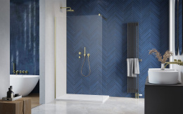 Radaway Modo New Brushed Gold II Walk-In ścianka prysznicowa 50 cm złoty szczotkowany/szkło przezroczyste 389054-99-01