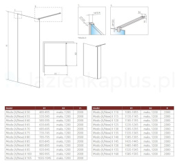 Radaway Modo New II Walk-In ścianka 90 cm chrom/szkło przezroczyste 389094-01-01