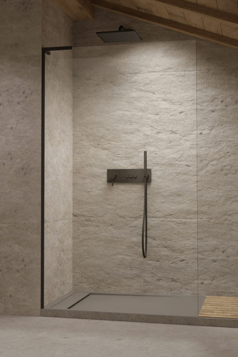 Radaway Modo SL Black II Walk-In ścianka prysznicowa 50 cm lewa wolnostojąca czarny mat/szkło przezroczyste 10319054-54-01L