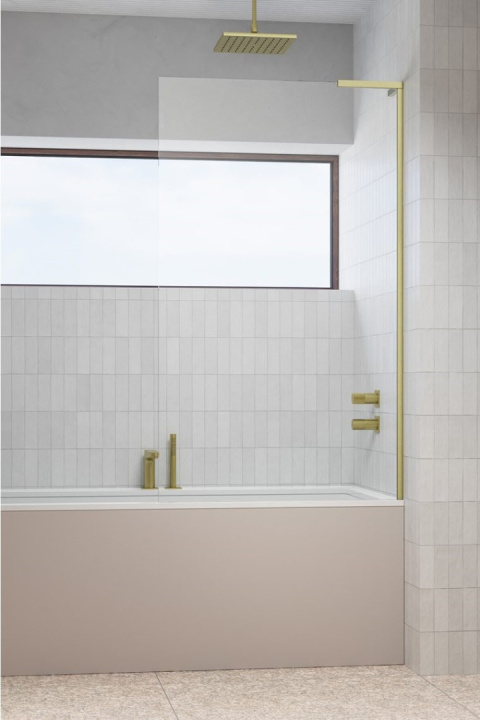 Wpisz KOD: PROMO - 10% Radaway Modo SL Brushed Gold PNJ II parawan nawannowy 90 cm prawy złoty szczotkowany/szkło przezroczyste 10316090-99-01R