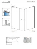 Wpisz KOD: PROMO - 10% Radaway Modo SL Brushed Nickel PNJ II parawan nawannowy 90 cm 1-częściow nikiel szczotkowany/szkło przezroczyste 10316090-91-01R